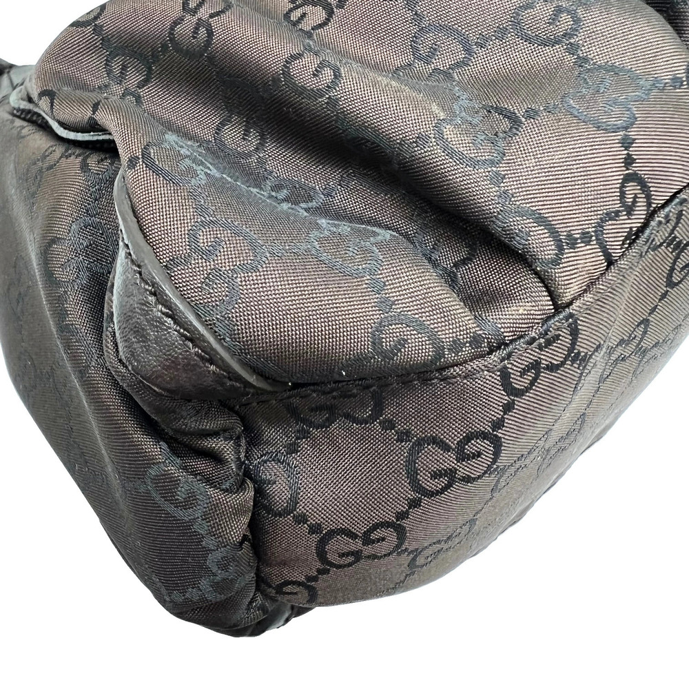 GUCCI GG Appie One Shoulder Hobo Bag Handbag Leather Brown - Picture 7 of 11